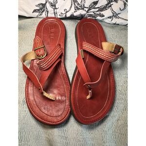 JBU Jambu Designs Red Flat Thong Sling back buckle sandals size 7